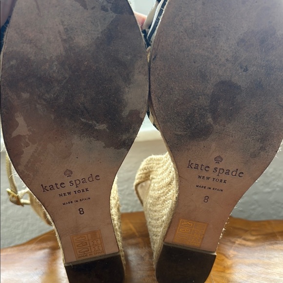 Kate Spade Black and White Striped Women's Sandals - Picture 2 of 4